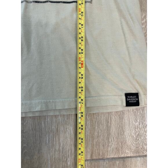 Harley-Davidson Raglan Long Sleeve Graphic Tee Size L Orange Beige Museum - Picture 8 of 9